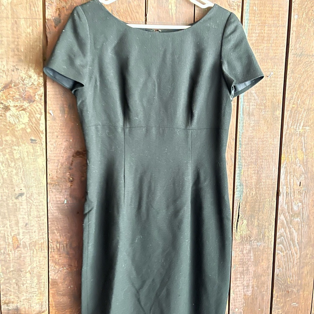 Black cap sleeve midi dress